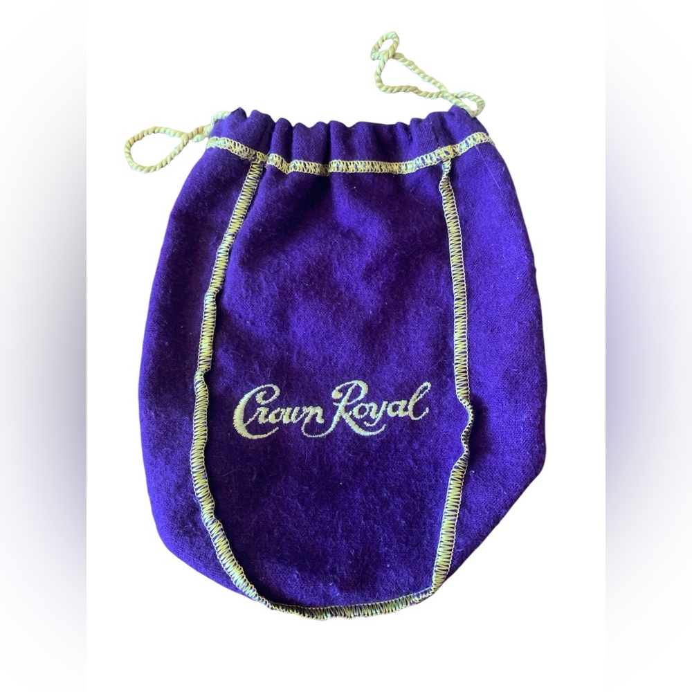 CROWN ROYAL Purple & Gold Draw String Bag